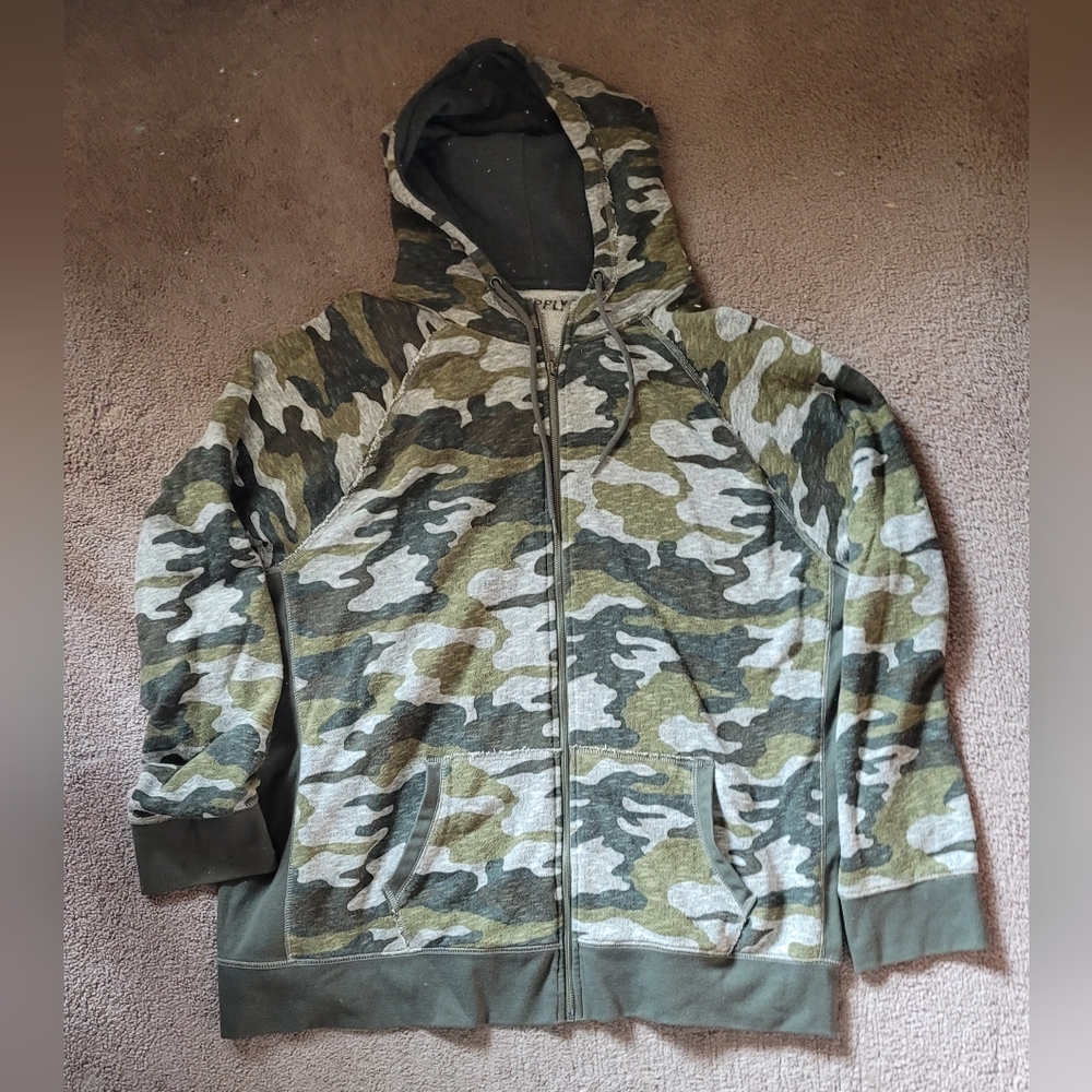 MOSSIMO Lightweight Zip Hoodie Jacket size XXL Camouflage